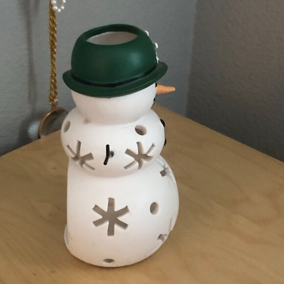 PartyLite Mrs. Snow Tealight Holder Rare Retired - In Box P91130 - Picture 5 of 7